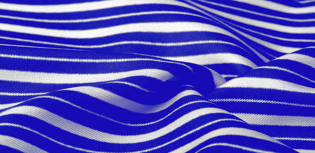 丝绸条纹织物。蓝白条纹。这个漂亮的，超级s