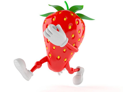 草莓人物跑步