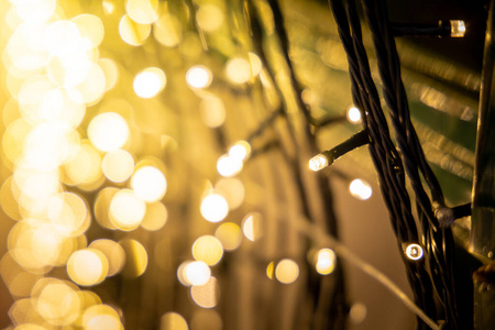 bokeh Christmas balls and Christmas tree 