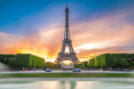 地标 黄昏 浪漫的 美丽的 风景 巴黎 建筑学 城市 天际线