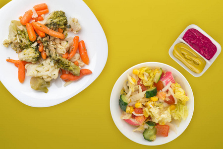  Provencal vegetables on a white plate. fried vegetables on a pl