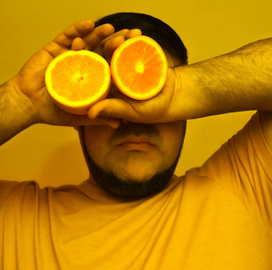 有趣的 水果 节食 健康 持有 果汁 柑橘 男人 医疗保健