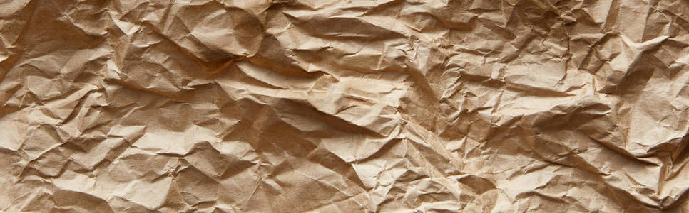 全景图 折痕 米色 空的 全景 床单 纸张 材料 咕哝 皱巴巴的
