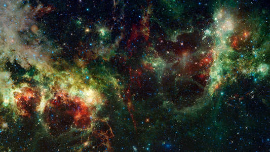 夜空中有许多闪亮的星星，自然的天文背景。这张图片的元素由美国宇航局提供