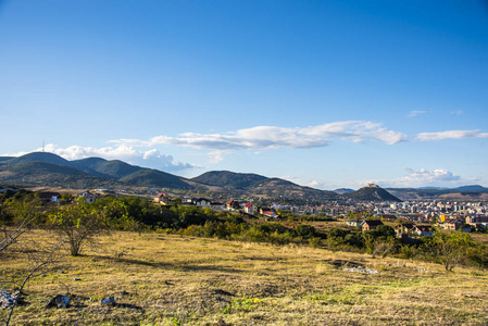 天空 城市景观 旅游业 假期 房子 小山 西班牙 全景图