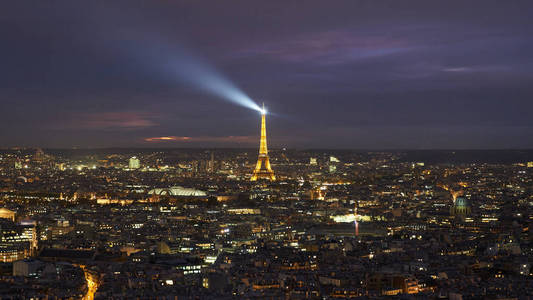 天空 巴黎 黄昏 城市景观 市中心 天线 埃菲尔铁塔 照亮