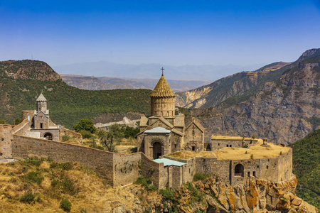 全景景观塔特夫山修道院Syunik亚美尼亚地标