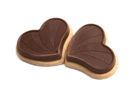 chocolate hearts isolated 