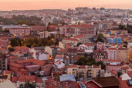 首都 观光 日落 葡萄牙语 城市景观 葡萄牙 城市 天际线