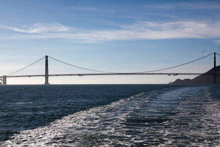 View of famous landmark the Golden Gate Bridge . San Francisco, 