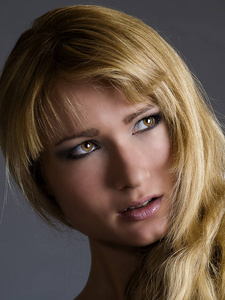 白种人 眼睛 魅力 发型 漂亮的 女孩 演播室 肖像 面对