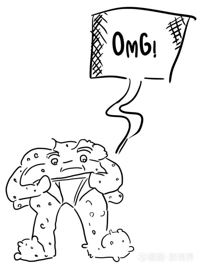 白色背景上的素描涂鸦画便便