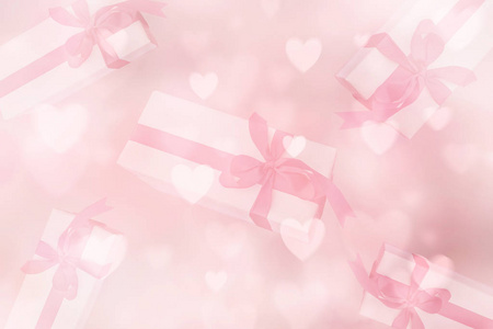 粉红色浪漫的心形背景情人节图片