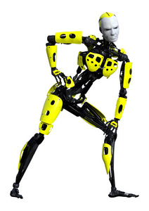 电子人 机器人 三维 科幻 男人 插图 未来 计算机 科学