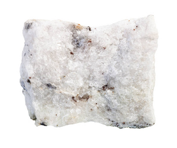 白色孤立的未抛光碳酸盐岩图片