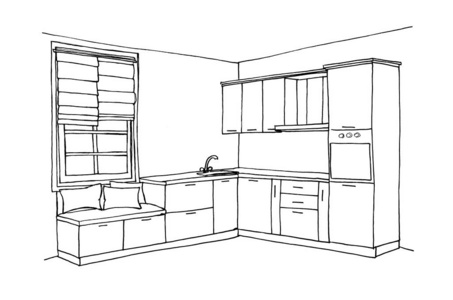 新的 房间 烤箱 桌子 橱柜 建设 建筑学 火炉 家具 素描