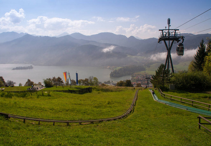 全景图 山谷 见解 贡多拉 远景 草地 景象