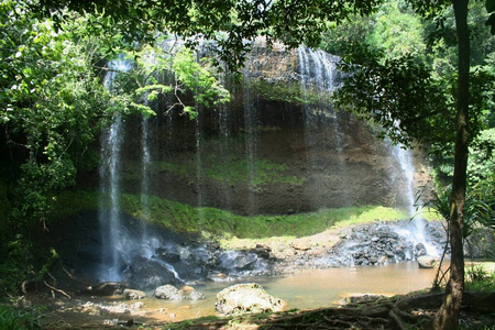 帕劳 泼洒 环境 植物 旅行 流动 瀑布 自然 国家的 夏天