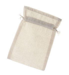 Empty cotton eco bag isolated on white