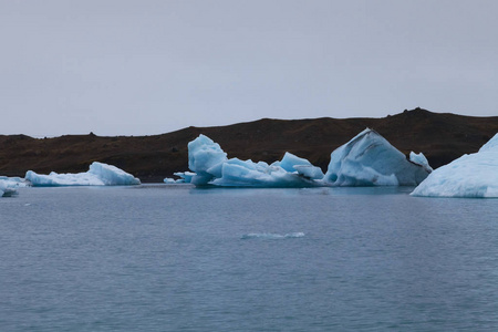 Bizarre  floes of Iceberg lagoon jokulsarlon on the south of 