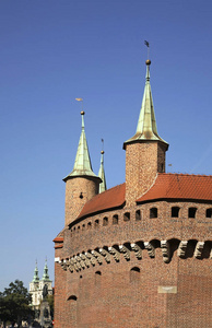 克拉科夫 风景 城堡 古老的 外部 巴比肯 外观 吸引力