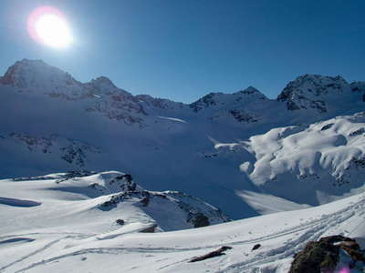 奥地利的滑雪天堂西尔维塔山脉图片