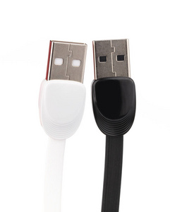 白色背景上隔离的充电器USB电缆