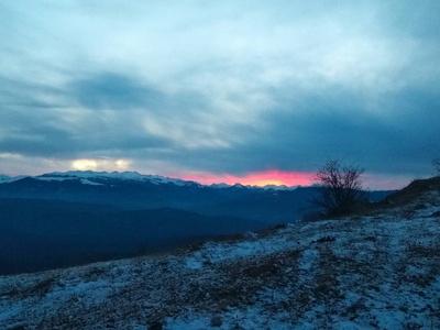 自然 天空 美丽的 冬天 安抚 日落 粉红色 风景