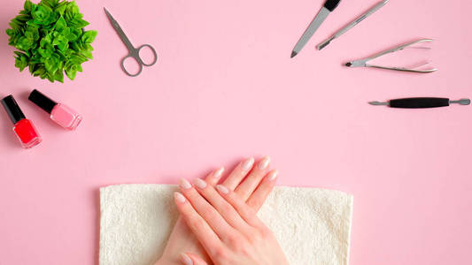 女人 粉红色 照顾 水疗中心 化妆 横幅 指甲 收集 博客