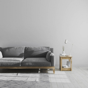 复制空间 房间 美丽的 简单的 休息室 三维渲染 极简主义者