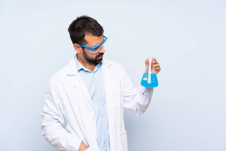 研究 测试 玻璃 玻璃器皿 药房 男人 科学家 生物技术