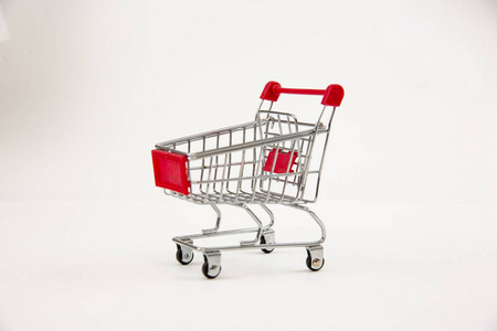 超市 金属 空的 手推车 篮子 购买 市场营销 商业 商店