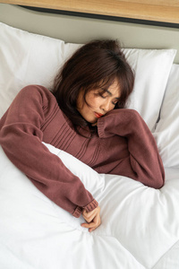 枕头 休息 日本人 女孩 漂亮的 打盹 健康 幸福 就寝时间