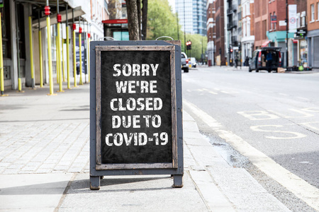 抱歉，由于COVID19关闭。折叠式广告海报