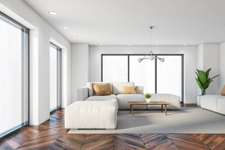 休息室 提供 窗口 地板 活的 房间 插图 建筑学 枕头