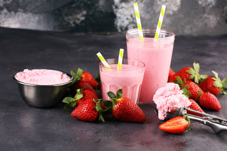 果汁 夏天 食物 饮料 早餐 粉红色 甜的 草莓 乳制品