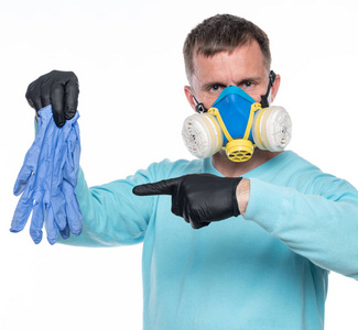 面具 危险 呼吸系统 保护 病毒 人类 男人 流感 肖像