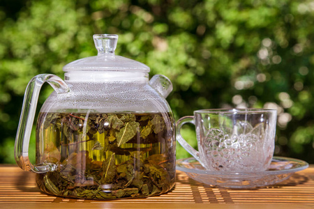 早餐 草本植物 点心 梅丽莎 自然 桌子 玻璃 杯子 茶杯