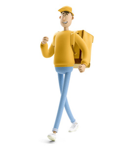 Express delivery concept. 3d illustration. Cartoon character. De