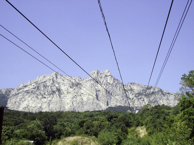 夏天 山谷 国家的 小山 岩石 电缆 旅行 旅游业 公园