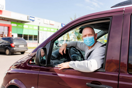 开车 流感 病毒 冠状病毒 面对 车辆 危险 光晕 医学