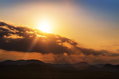 日落 山谷 土地 日出 环境 夏天 天空 美丽的 秋天 阳光