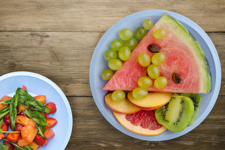 西瓜 混合 饮食 切片 夏天 柑橘 小吃 开胃菜 水果 盘子