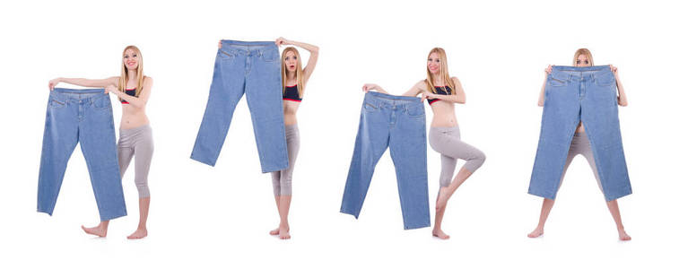 减肥理念搭配超大牛仔裤图片