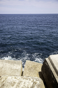 海滩 岩石 要塞 海洋 旅行者 天空 地中海 旅行 水坝