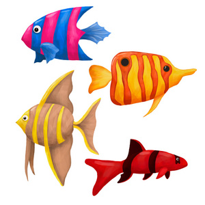 水下 插图 美丽的 野生动物 颜色 生活 自然 动物 海洋