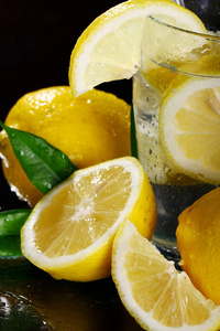 味道 满的 柠檬水 立方体 健康 补品 食物 苏打 反射