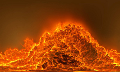 危险的 自然 熔岩 火焰 危险 灾难 地狱 地形 火山 插图