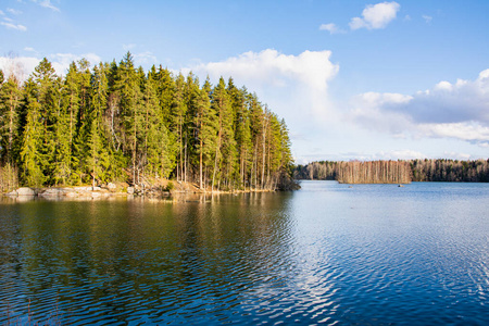 旅行者 池塘 风景 芬兰 绿色植物 美女 季节 森林 芬兰语