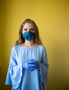 女孩 实验室 保护 流行病 手套 寒冷的 照顾 护士 疾病